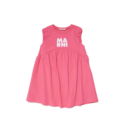 女童粉色Logo棉连衣裙