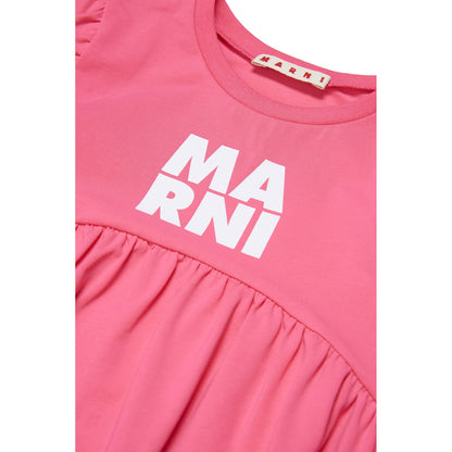 女童粉色Logo棉连衣裙