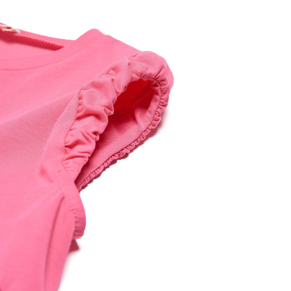 女童粉色Logo棉连衣裙