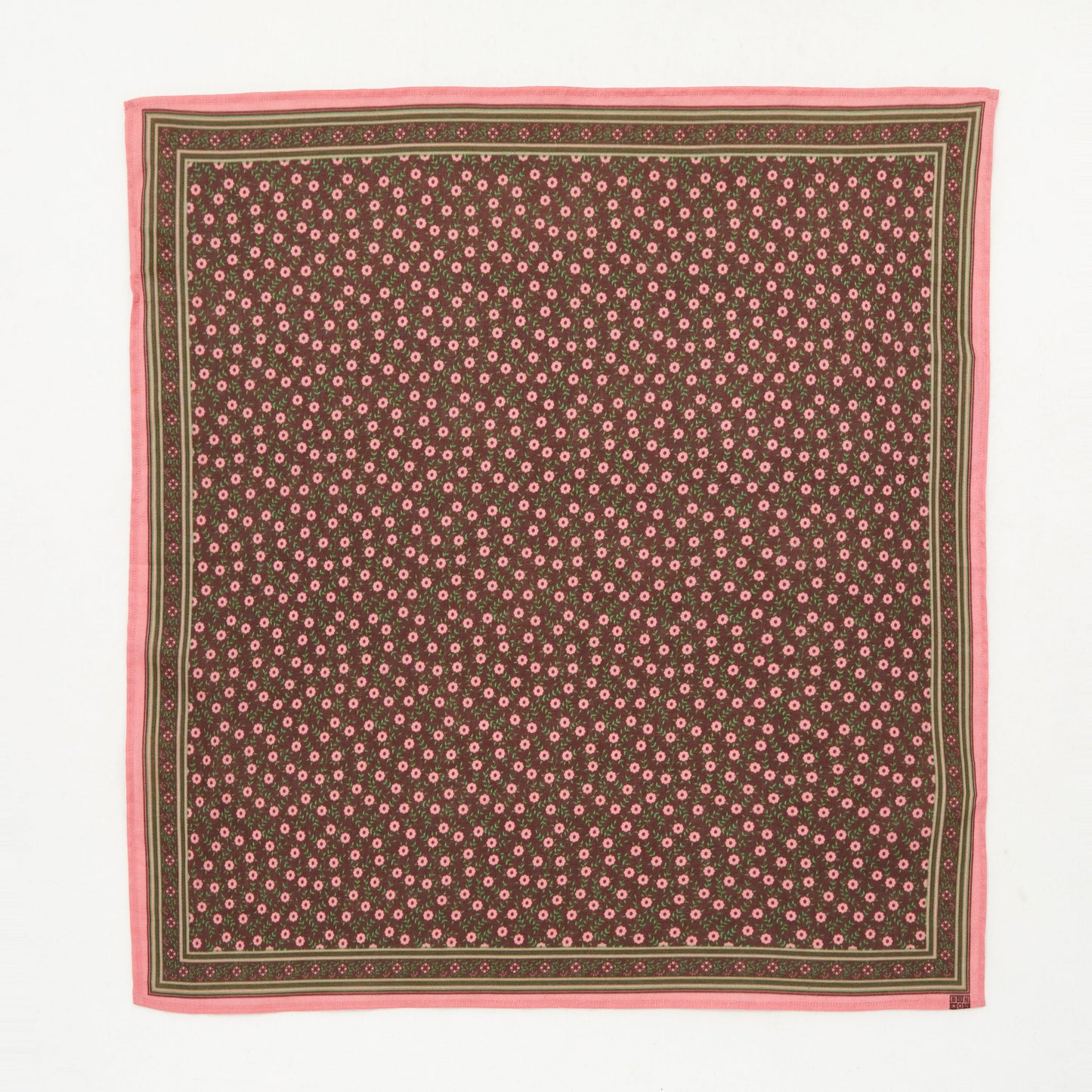 女童棕色碎花棉围巾