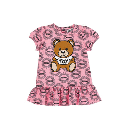 女婴粉色棉连衣裙