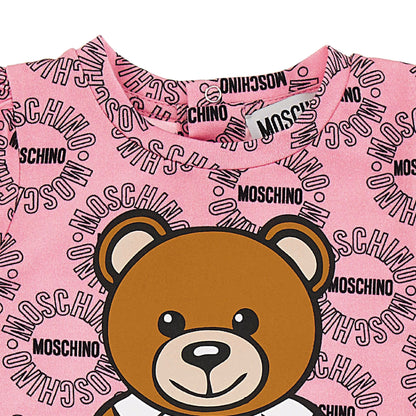 女婴粉色棉连衣裙