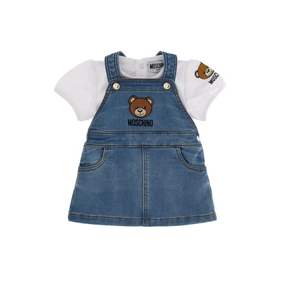 女婴蓝色牛仔短裙套装