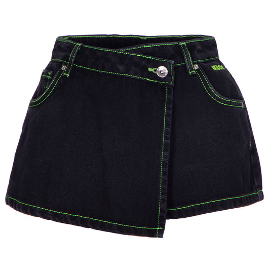 女童黑色牛仔短裤
