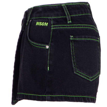 女童黑色牛仔短裤