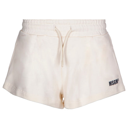 女童白色Logo棉短裤