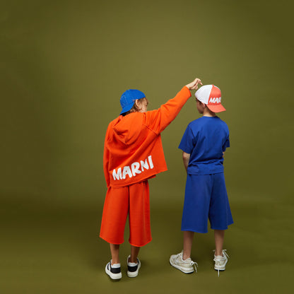 儿童橙色Logo棉短裤