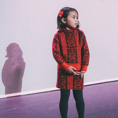 女童红色蝴蝶结发夹