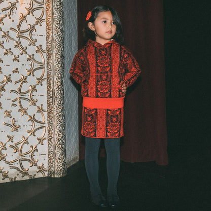 女童红色蝴蝶结发夹