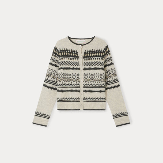 女童浅灰色羊毛开衫