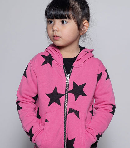 女童粉色星星拉链上衣