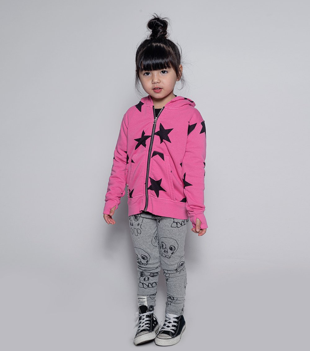 女童粉色星星拉链上衣