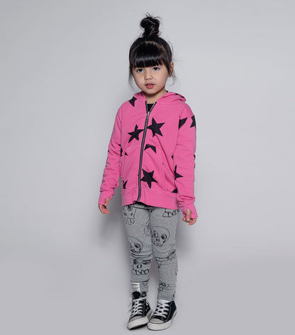 女童粉色星星拉链上衣