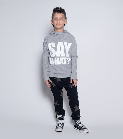 儿童黑色星星印花棉长裤