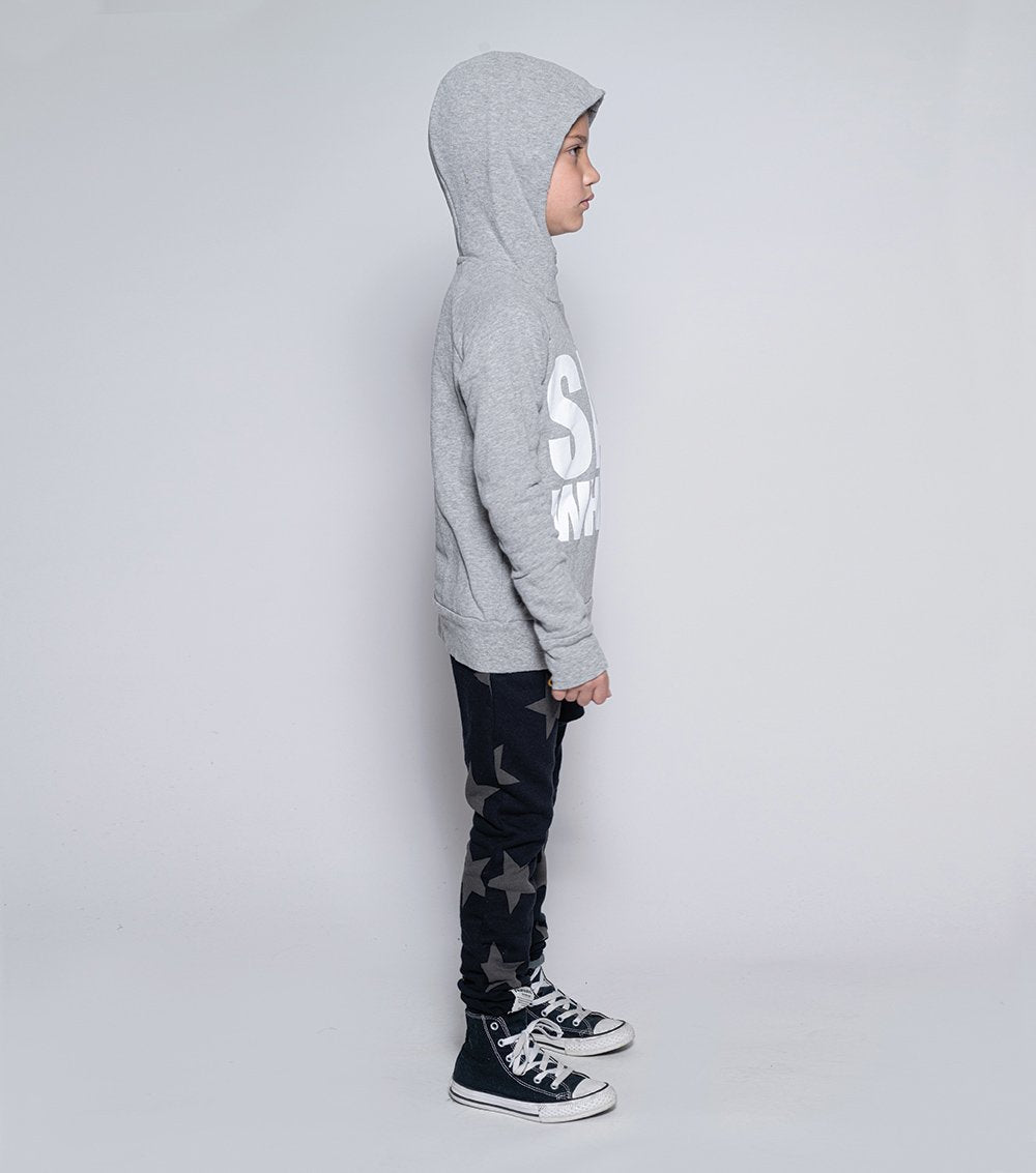 儿童黑色星星印花棉长裤