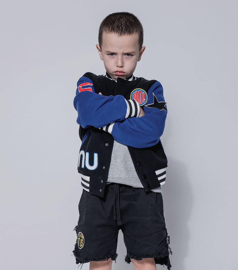 Boys & Girls Black Cotton Shorts