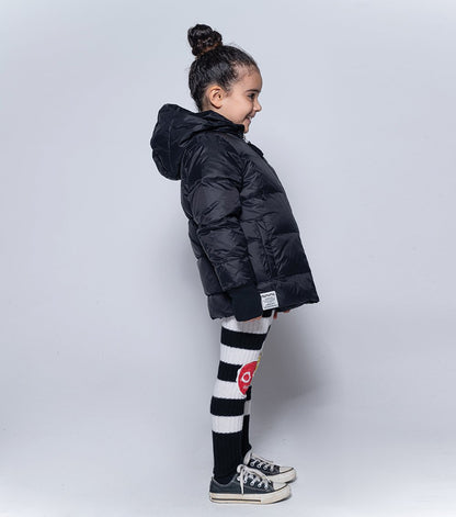 儿童黑色条纹羊绒打底裤