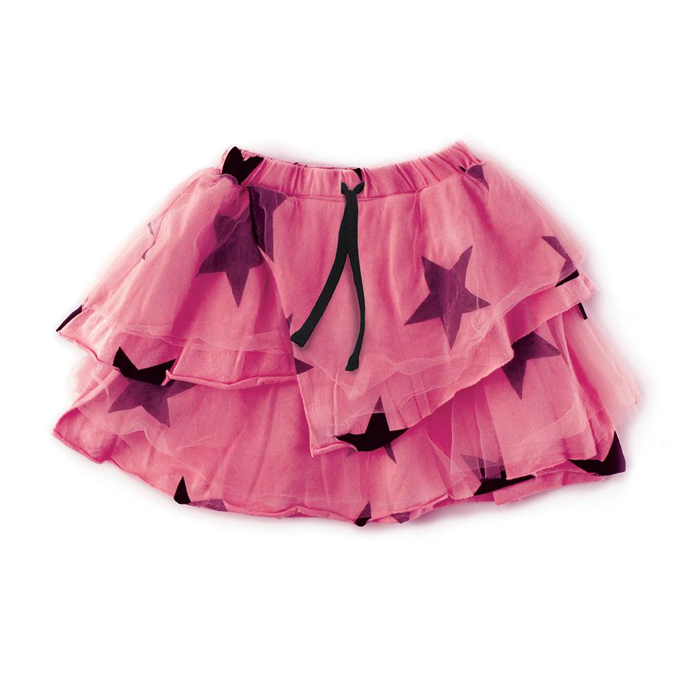 女童粉色薄纱短裙