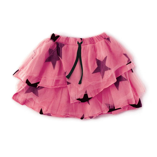 女童粉色薄纱短裙