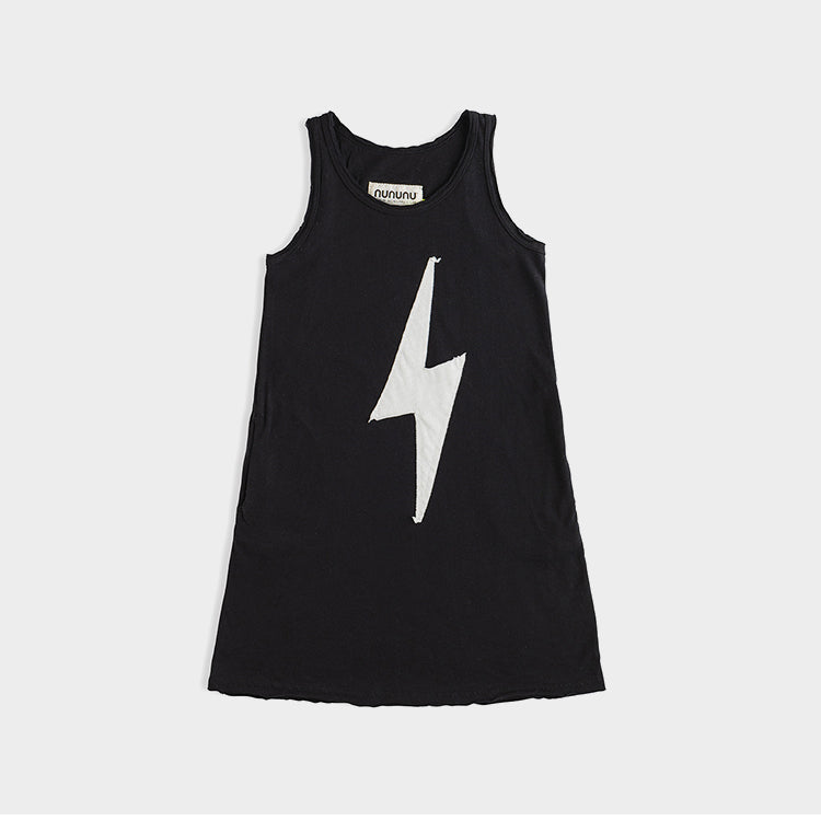 女童黑色棉连衣裙