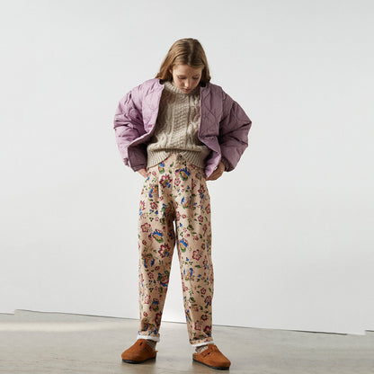 女童丁香紫棉服