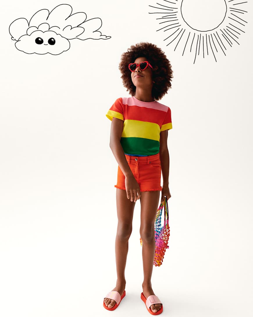 女童彩色打结手提包