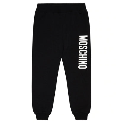 儿童黑色Logo棉长裤