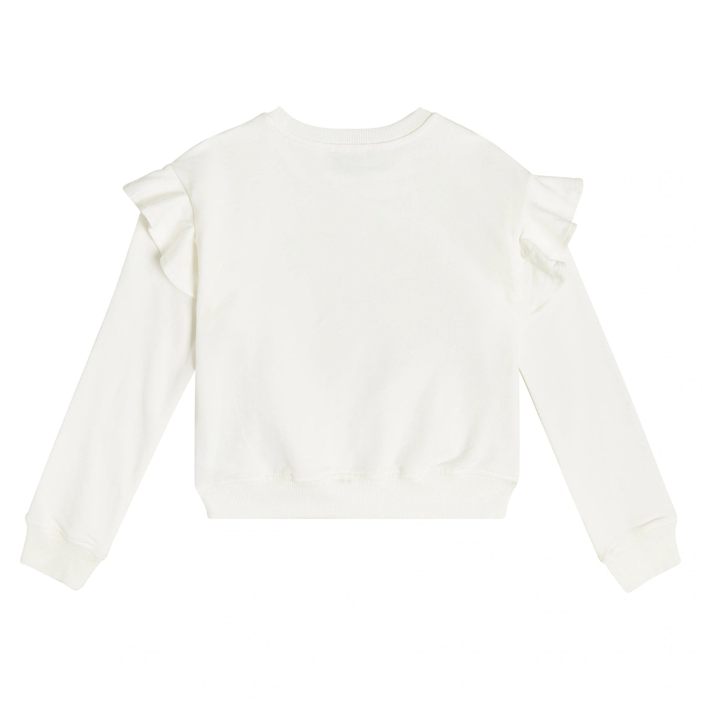 女童白色印花棉卫衣