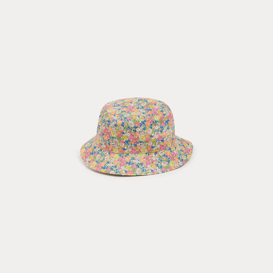 女童粉色碎花棉渔夫帽