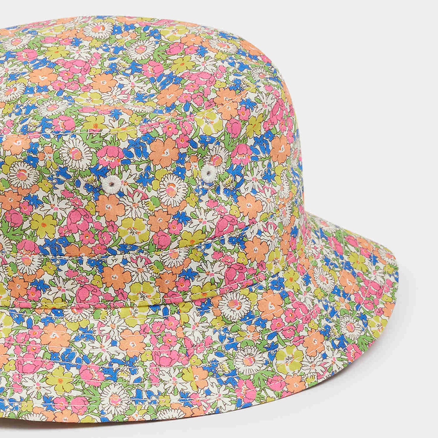 女童粉色碎花棉渔夫帽