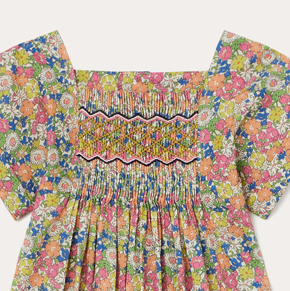 女婴彩色碎花连衣裙