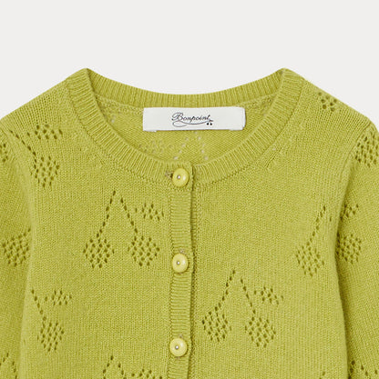 婴儿绿色羊绒开衫