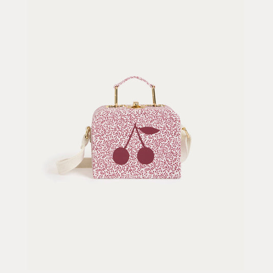 女童红色碎花Logo手提包