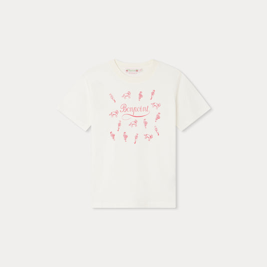 女童白色Logo棉T恤