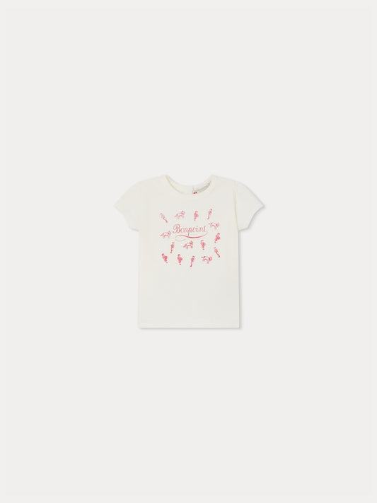 女婴白色Logo棉T恤