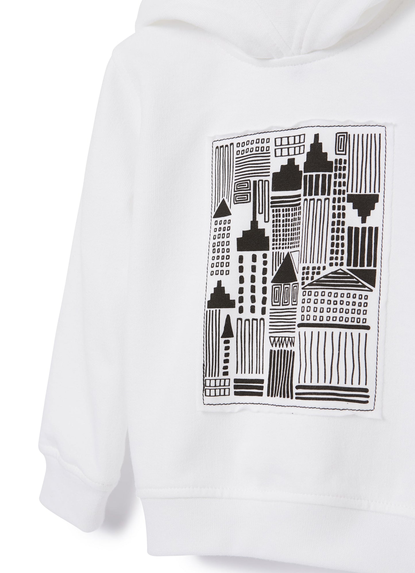 儿童白色连帽棉卫衣