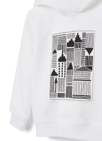 儿童白色连帽棉卫衣