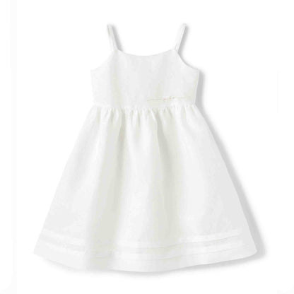 女童白色亚麻连衣裙
