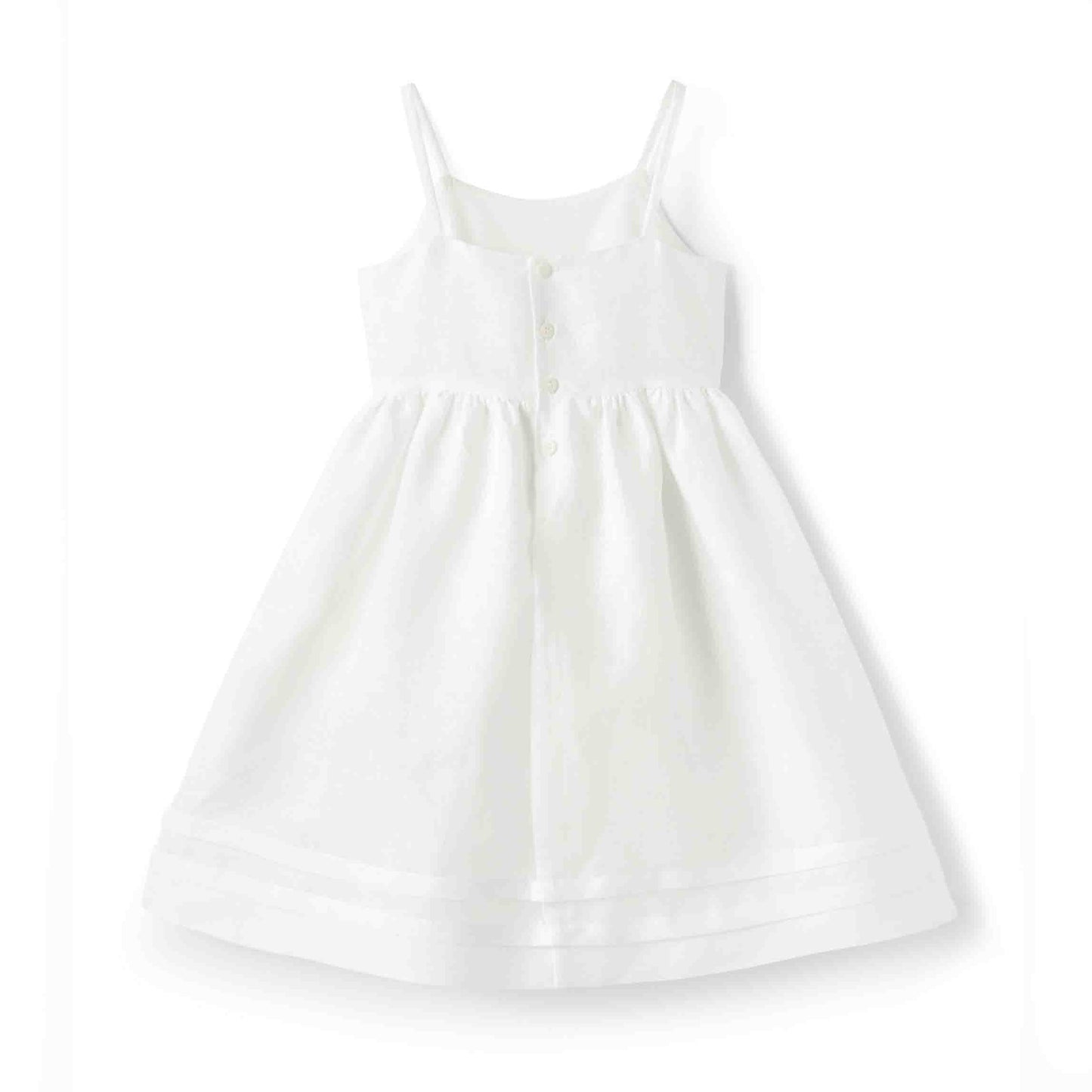 女童白色亚麻连衣裙