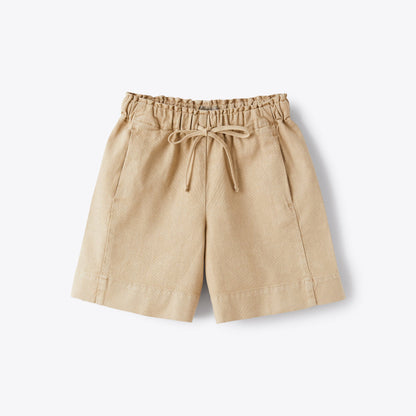 女童米色棉短裤