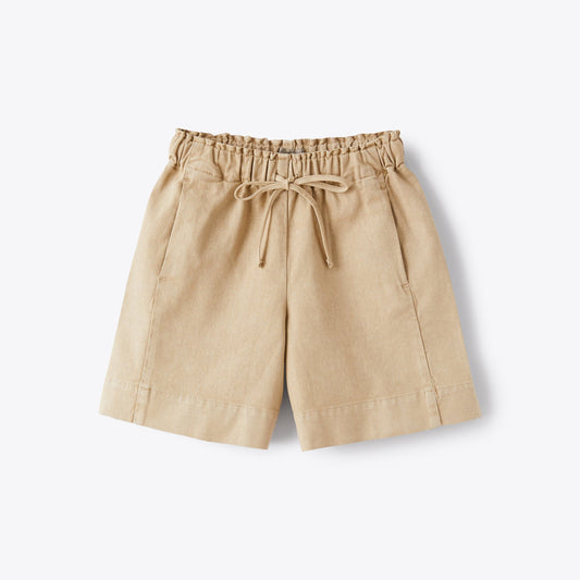 女童米色棉短裤