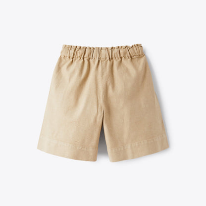 女童米色棉短裤