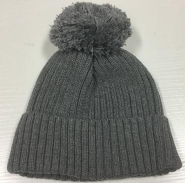 Tweedle Girls Grey Wool Ribbed Knitted hat
