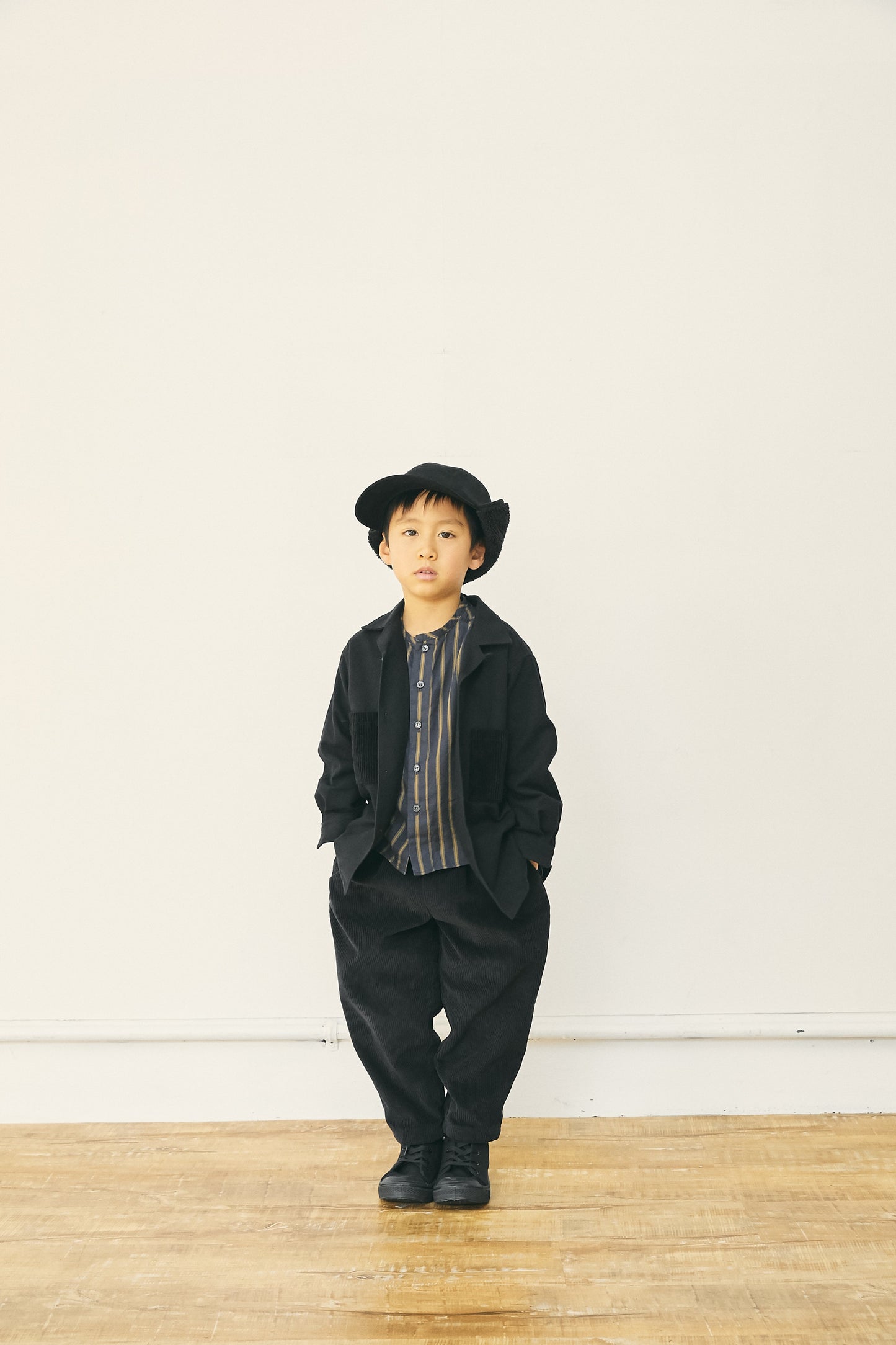 Boys Black Stripe Shirt
