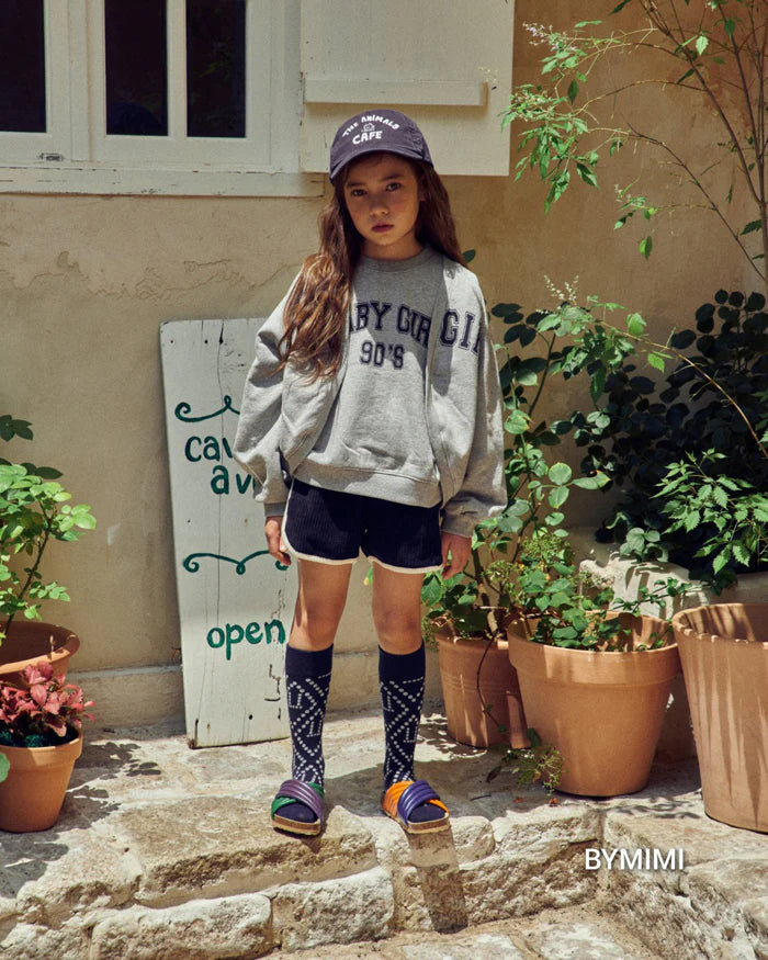 女童藏青色灯芯绒短裤