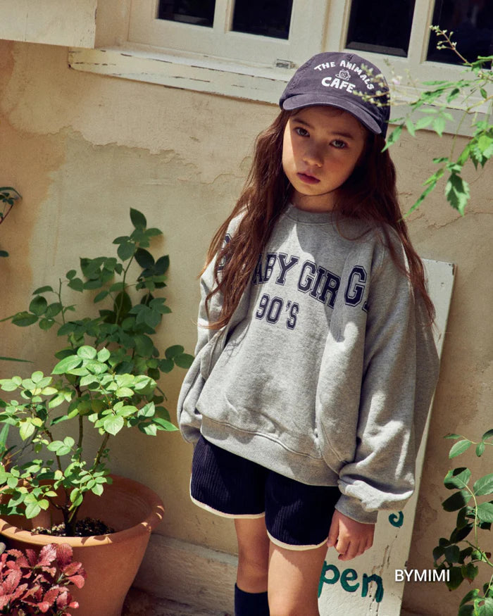 女童藏青色灯芯绒短裤