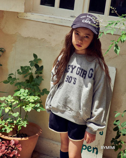 女童藏青色灯芯绒短裤