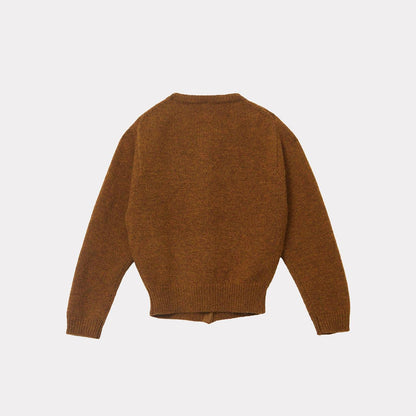 女童棕色羊绒开衫