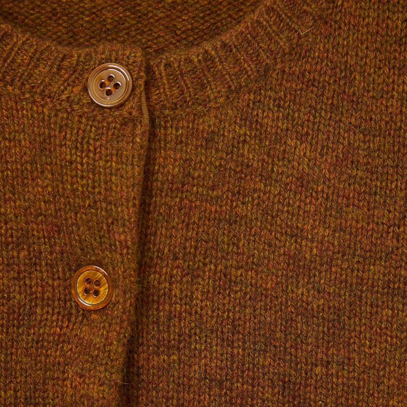 女童棕色羊绒开衫