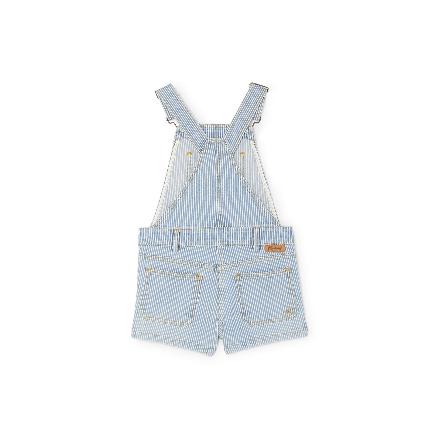 女童蓝色条纹背带短裤